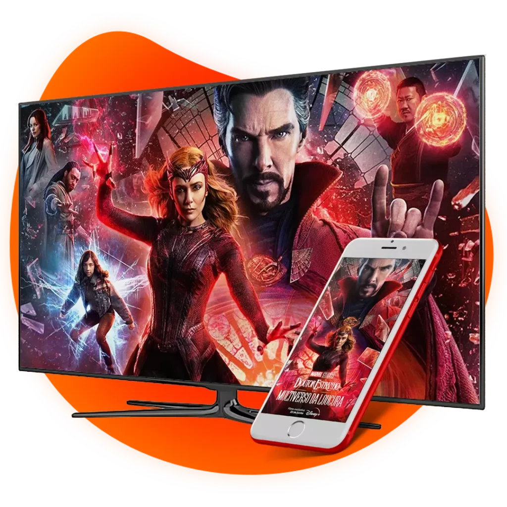 TV e Smartphone com conteúdo